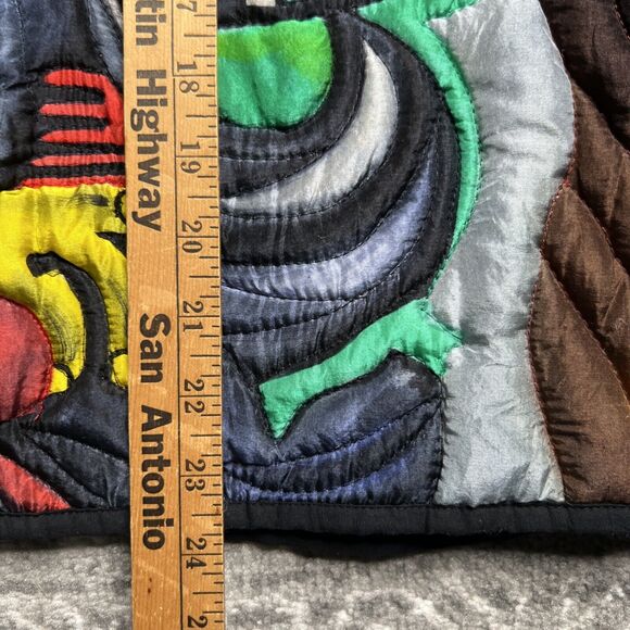 Dilemma Dhun Shroff Vest Small Medium Painted Silk Quilted Picasso Artsy - Picture 7 of 9